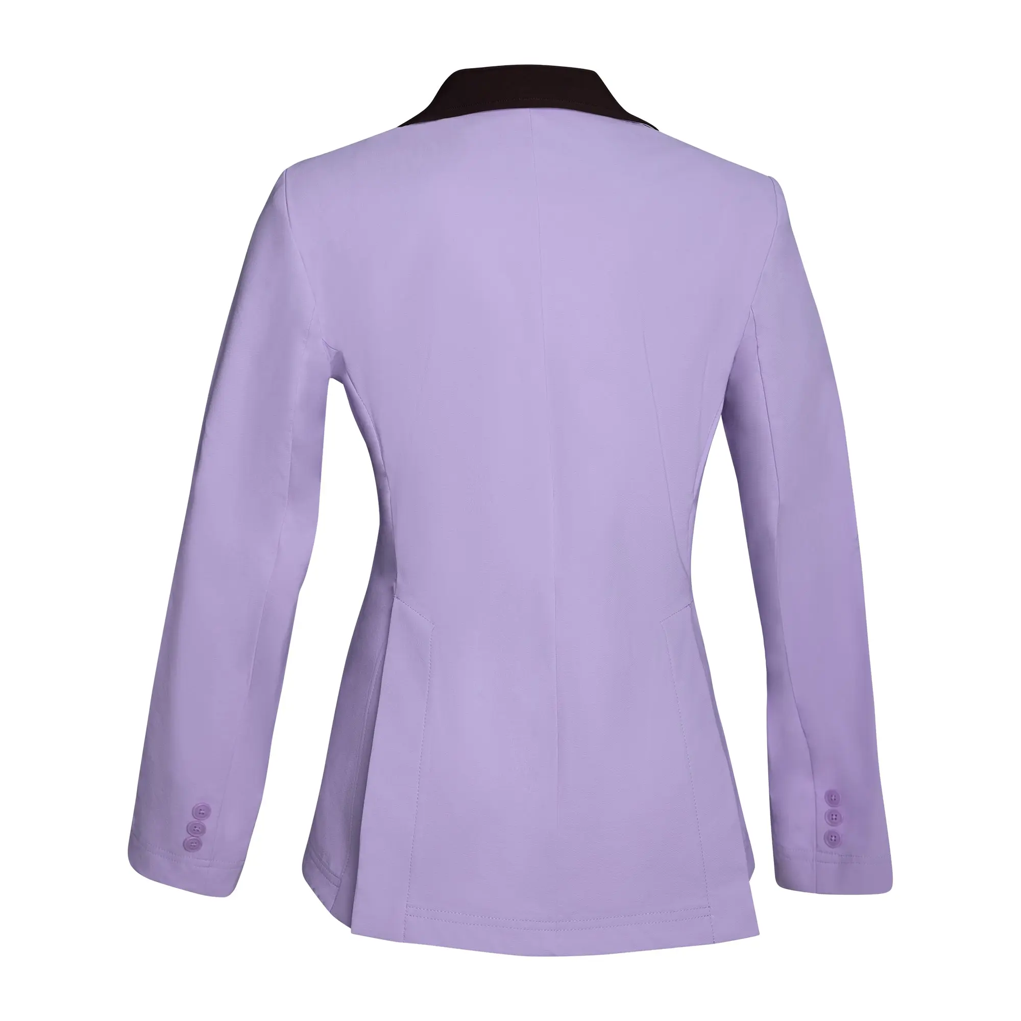 Grand Prix Ladies EQJ 3 Button Show Coat, Lilac with Chocolate Collar - Image 11