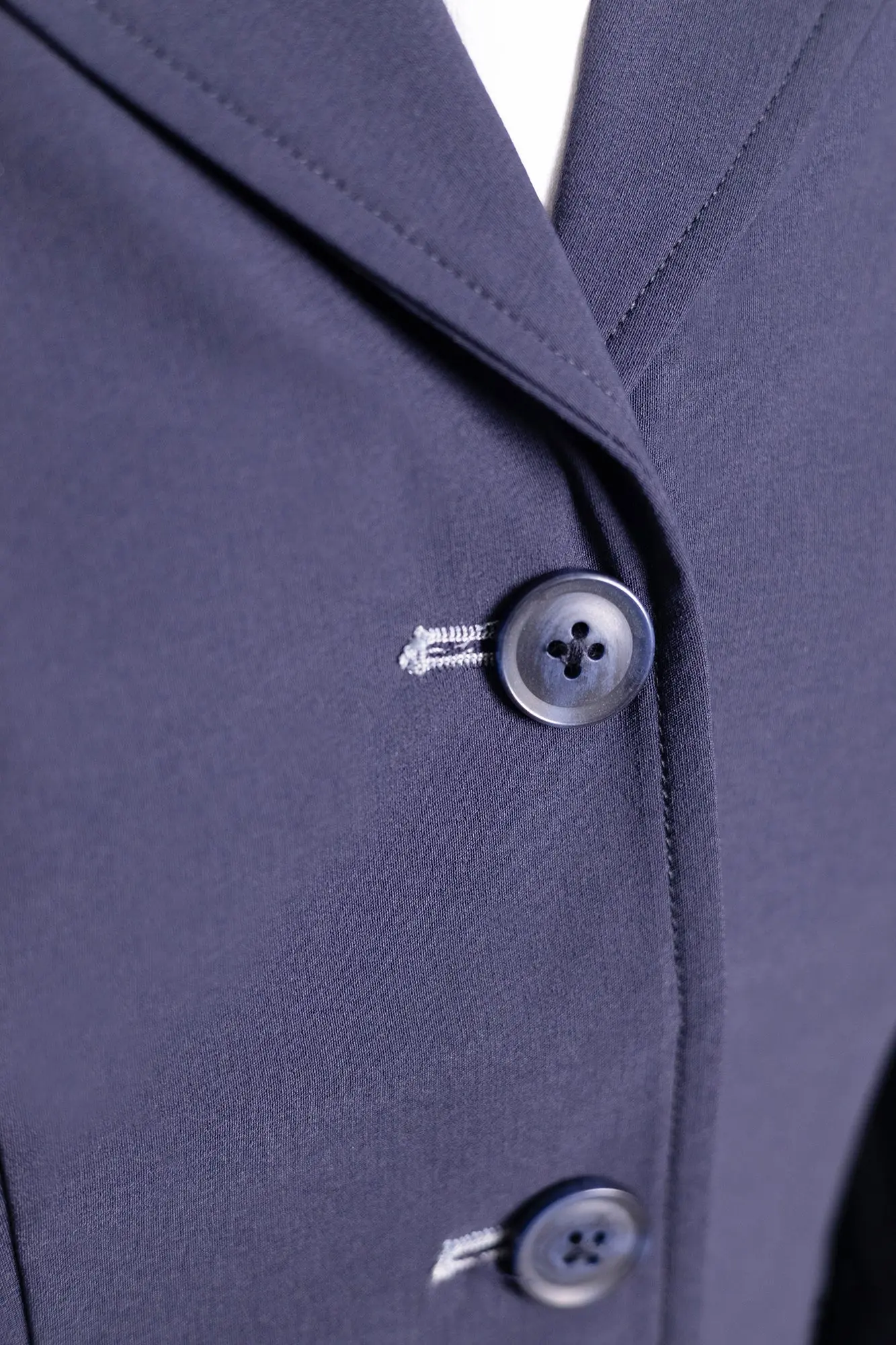 Grand Prix Ladies EQJ 3 Button Show Coat, Navy with Cadet Blue Collar - Image 8