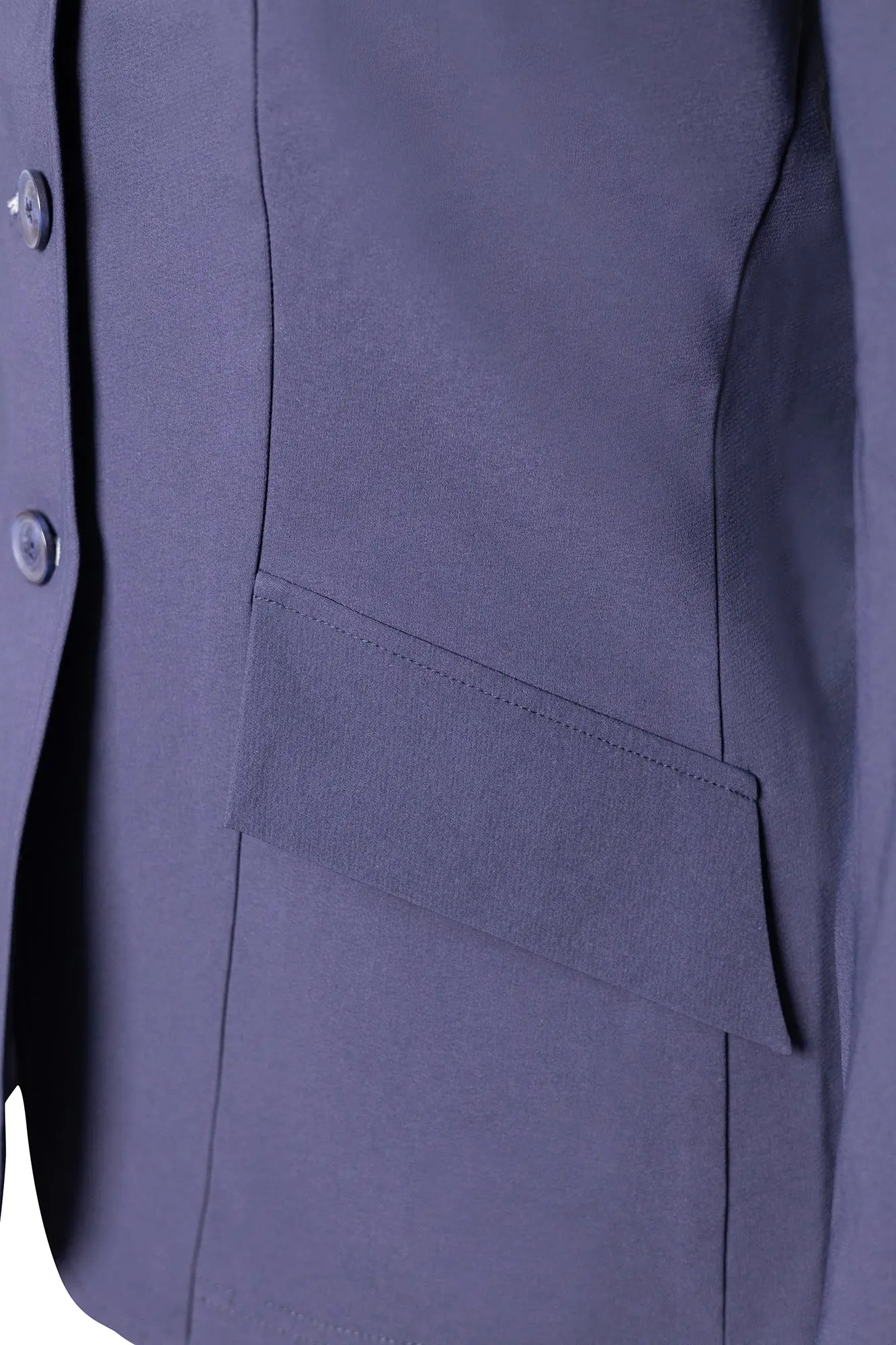 Grand Prix Ladies EQJ 3 Button Show Coat, Navy with Cadet Blue Collar - Image 9