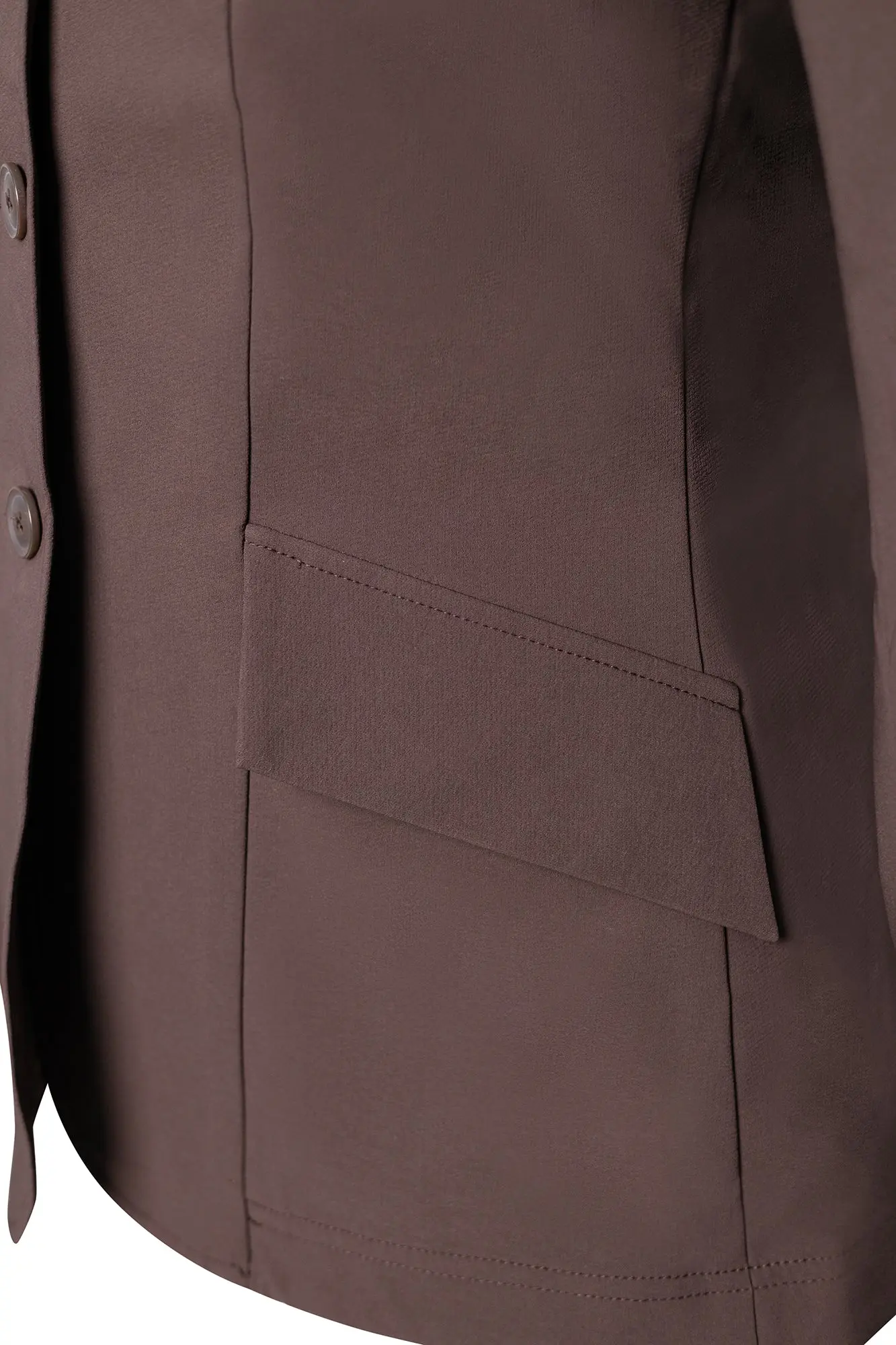 Grand Prix Ladies EQJ 3 Button Show Coat, NY Tech Fabric, Chocolate - Image 8