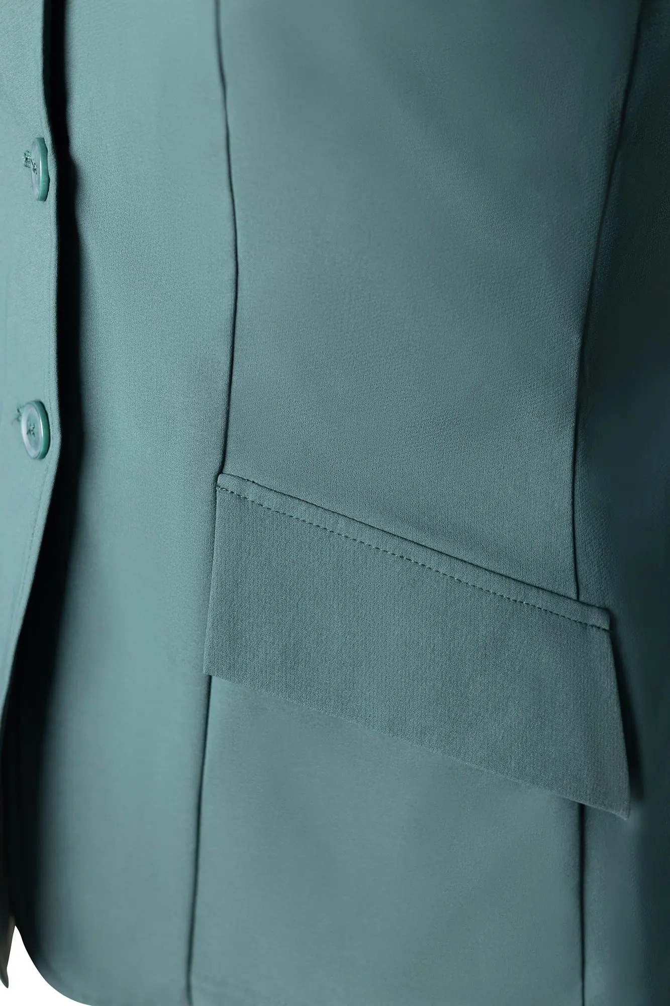 Grand Prix Ladies EQJ 3 Button Show Coat, NY Tech Fabric, New Green - Image 8