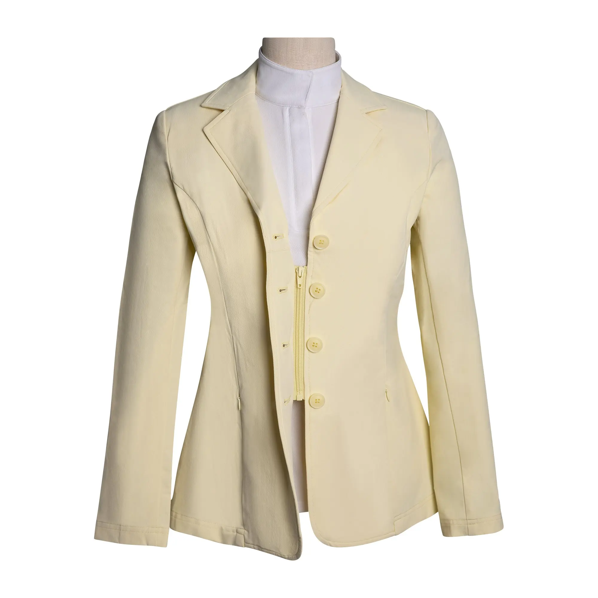 Grand Prix Quinn Show Jacket, 4 Button Front with Hidden Zipper Closure, Butter - Image 6
