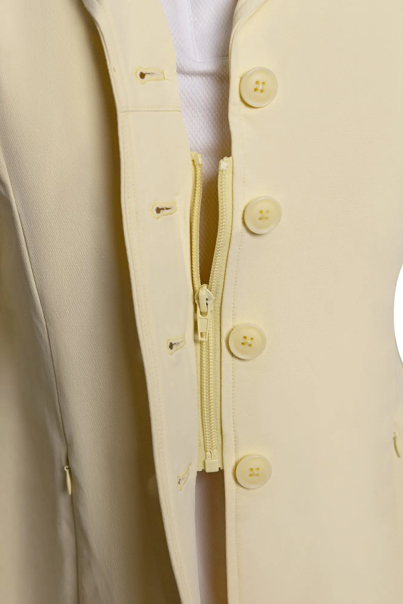 Grand Prix Quinn Show Jacket, 4 Button Front with Hidden Zipper Closure, Butter - Image 7