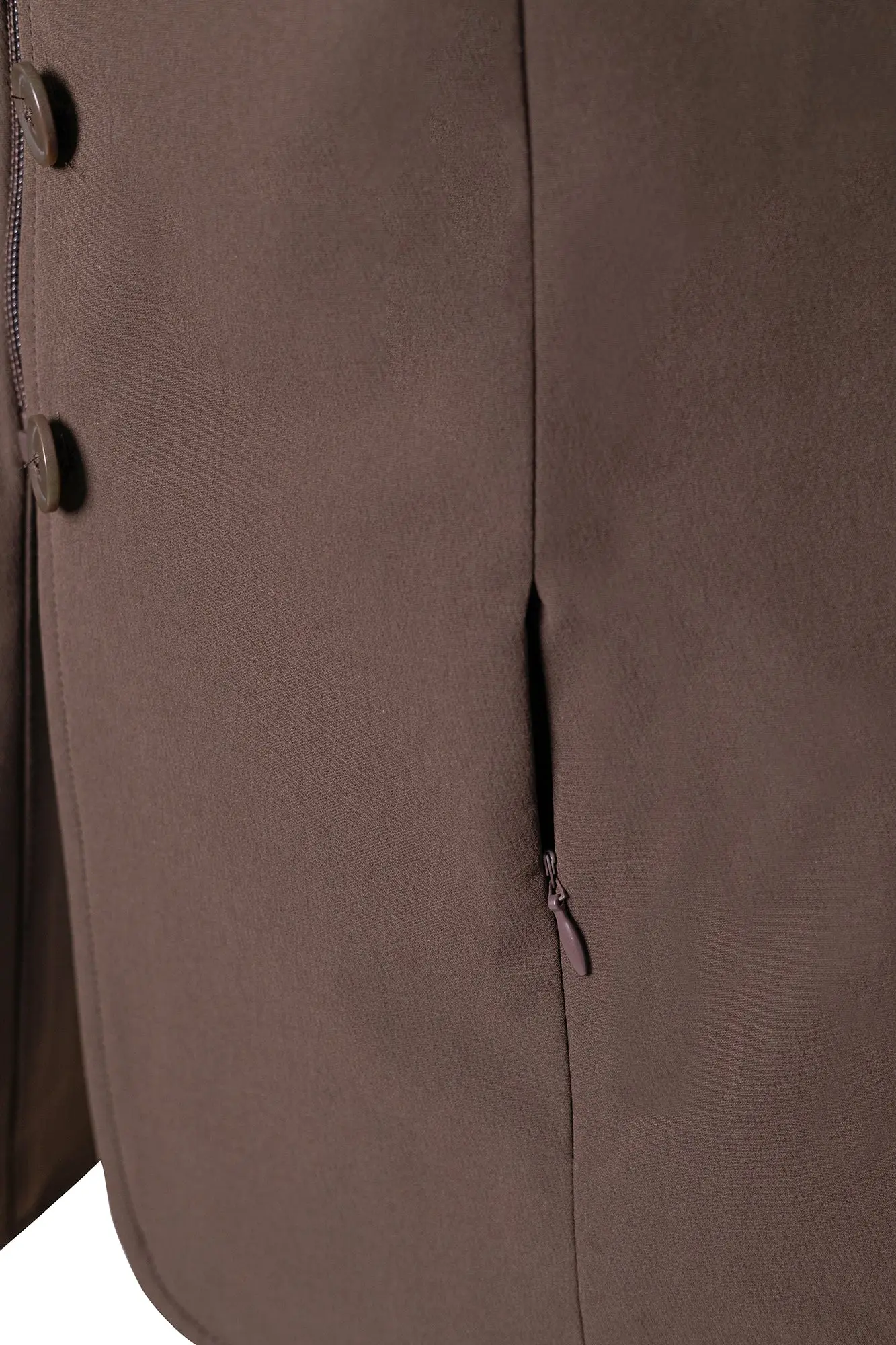 Grand Prix Quinn Show Jacket, 4 Button Front with Hidden Zipper Closure, Chocolate - Image 7