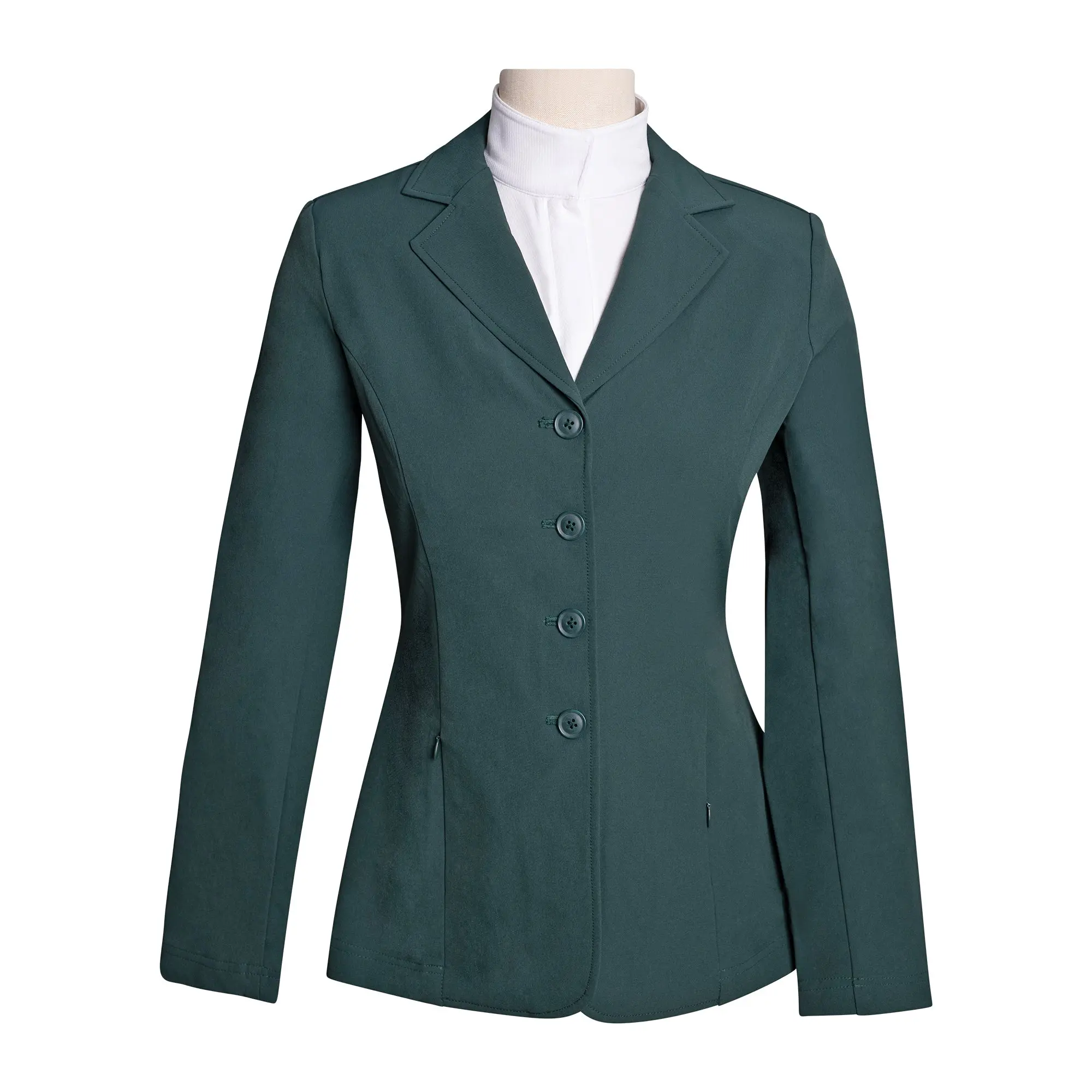 Grand Prix Quinn Show Jacket, 4 Button Front with Hidden Zipper Closure, New Green - Image 4