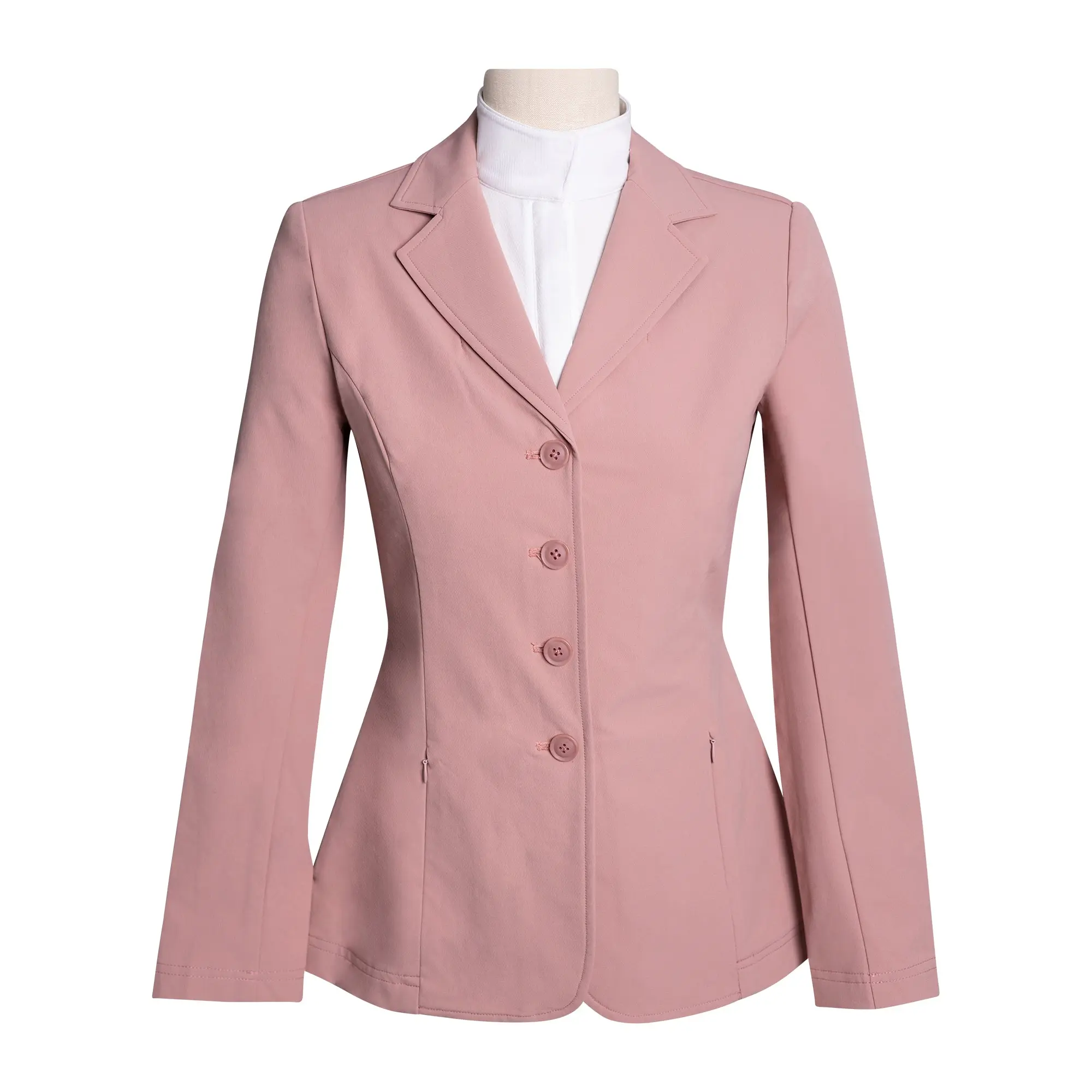 Grand Prix Quinn Show Jacket, 4 Button Front with Hidden Zipper Closure, Rose - Image 6