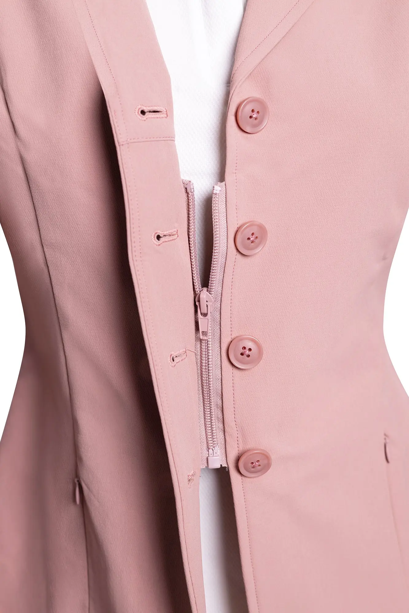 Grand Prix Quinn Show Jacket, 4 Button Front with Hidden Zipper Closure, Rose - Image 8