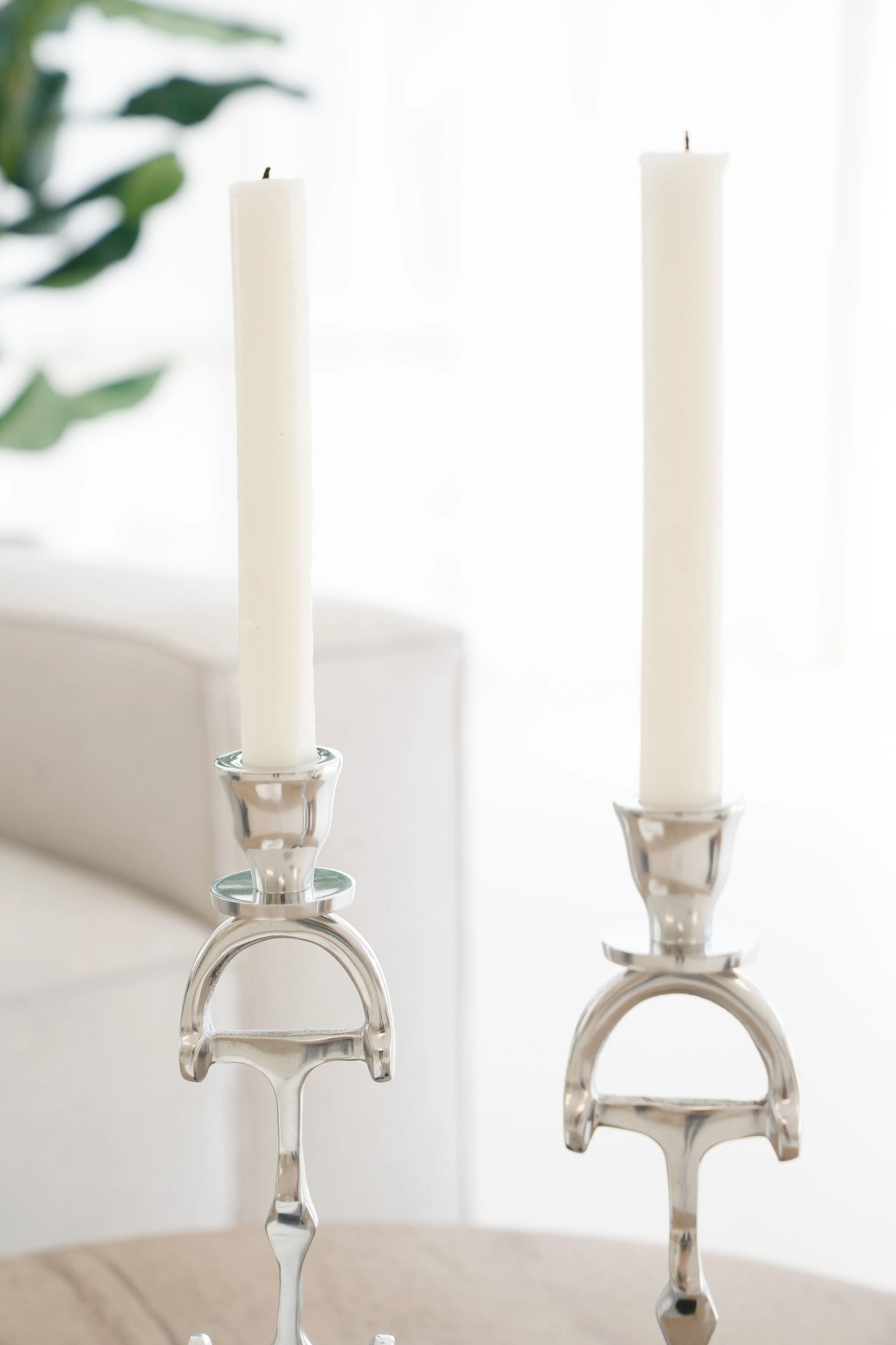 Huntley D Bit Pair of Candlesticks, Pair in Aluminum Silver Finish - Image 2
