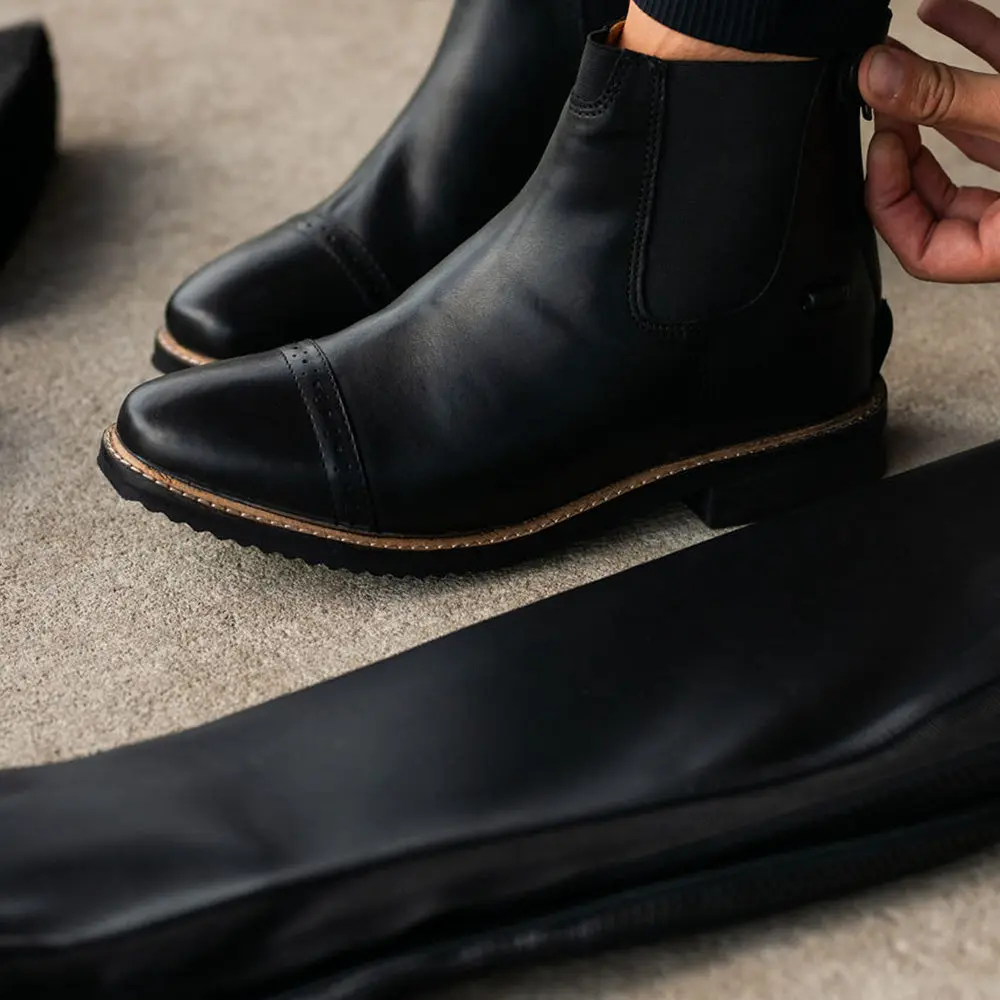 Huntley Equestrian Adult Classic Black Leather Zipper Paddock Boot - Image 2
