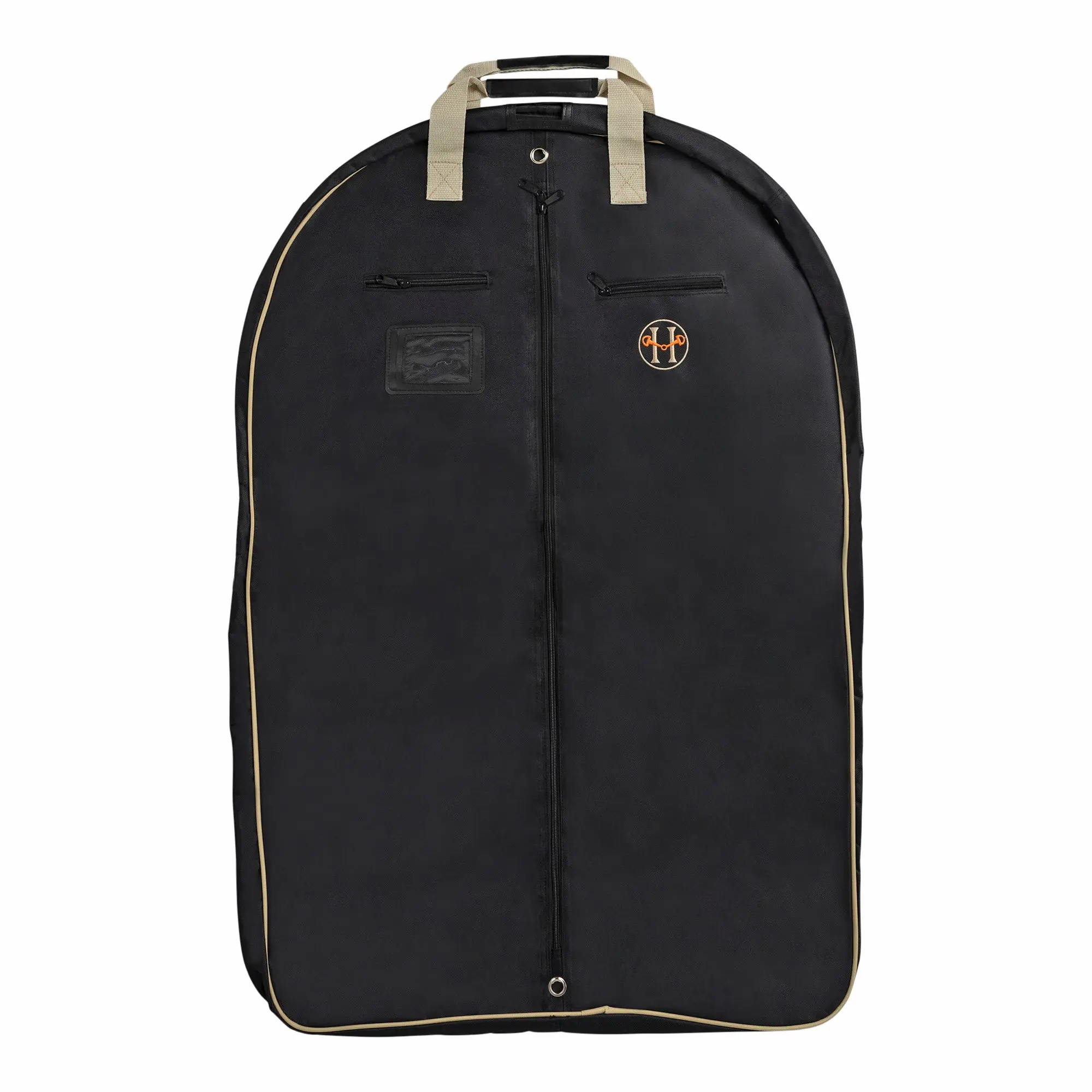 Huntley Equestrian Deluxe Black Travel Carry On Garment Bag with Accessories Zipper Cover for Travel, Business, Horse Shows