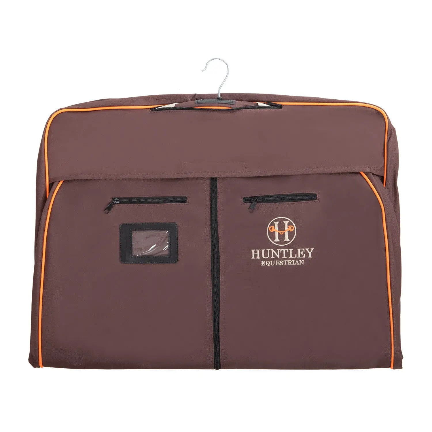 Huntley Equestrian Deluxe Brown Travel Carry On Garment Bag with Accessories Zipper Cover for Travel, Business, Horse Shows - Image 2