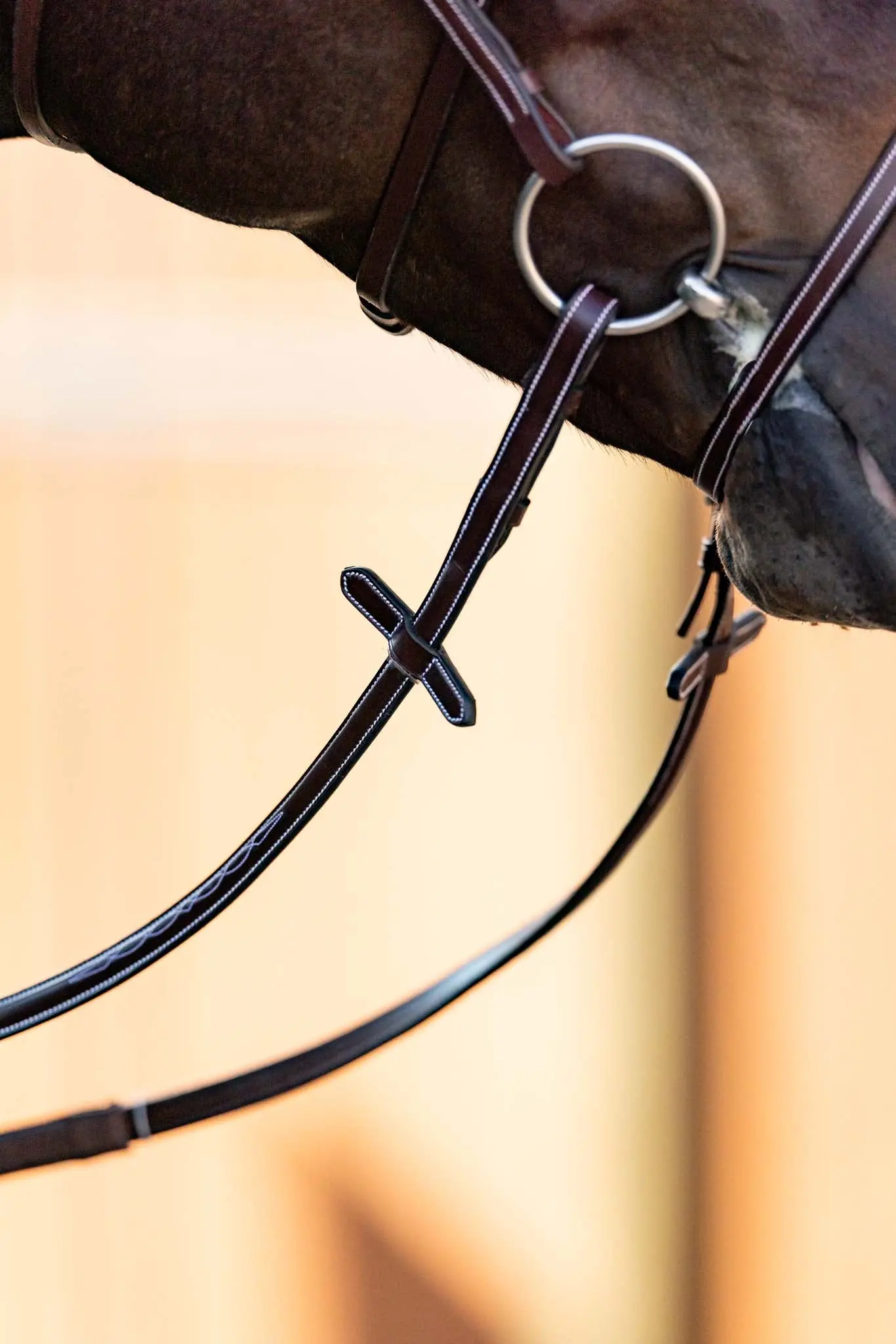 Huntley Equestrian Fancy Stitched Rubber Reins, 5/8" Inch Width - Image 2