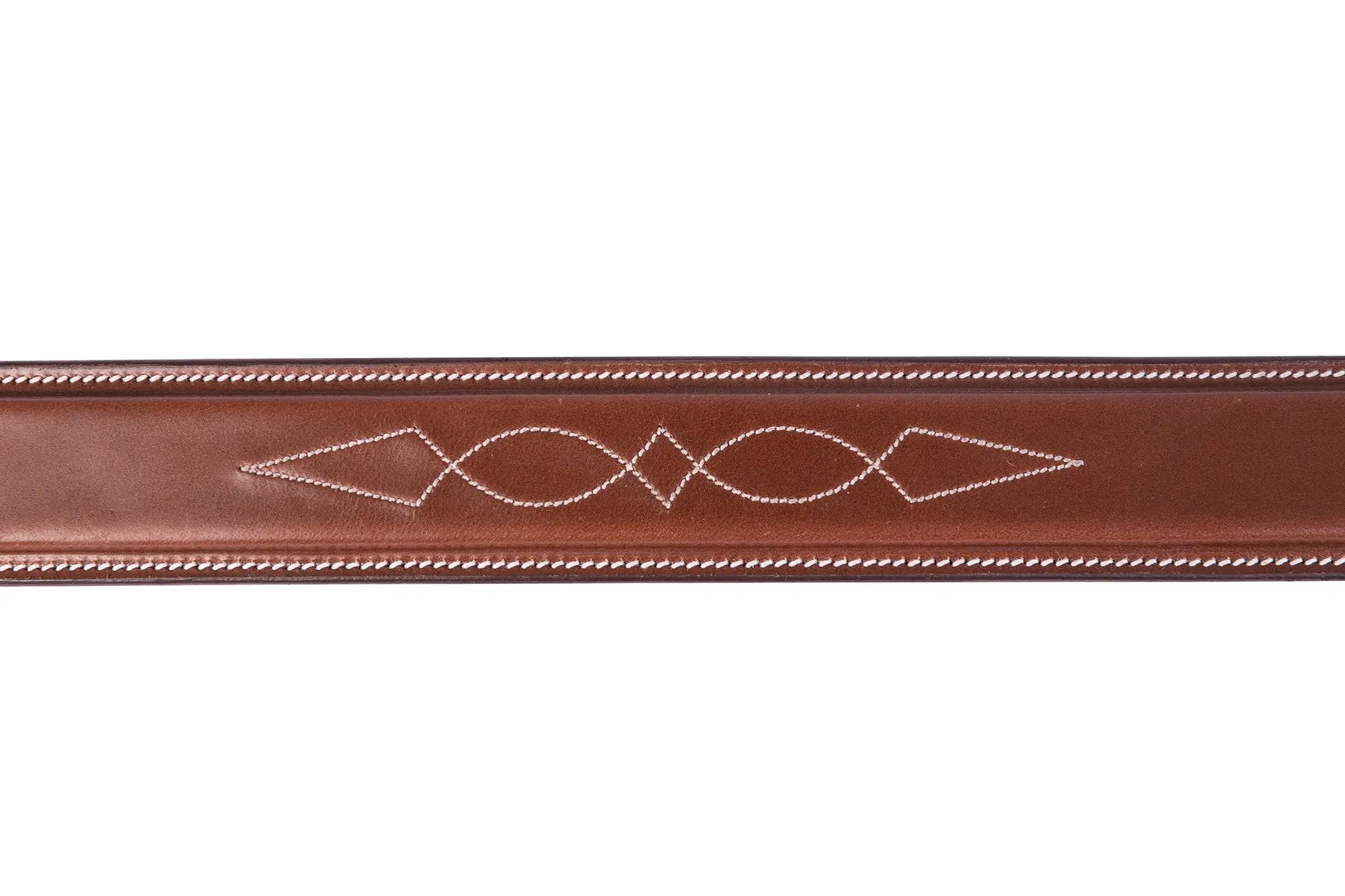 Huntley Equestrian Fancy Stitched Square Raised Noseband, 1 3/8" Inch wide. Noseband only. - Image 2