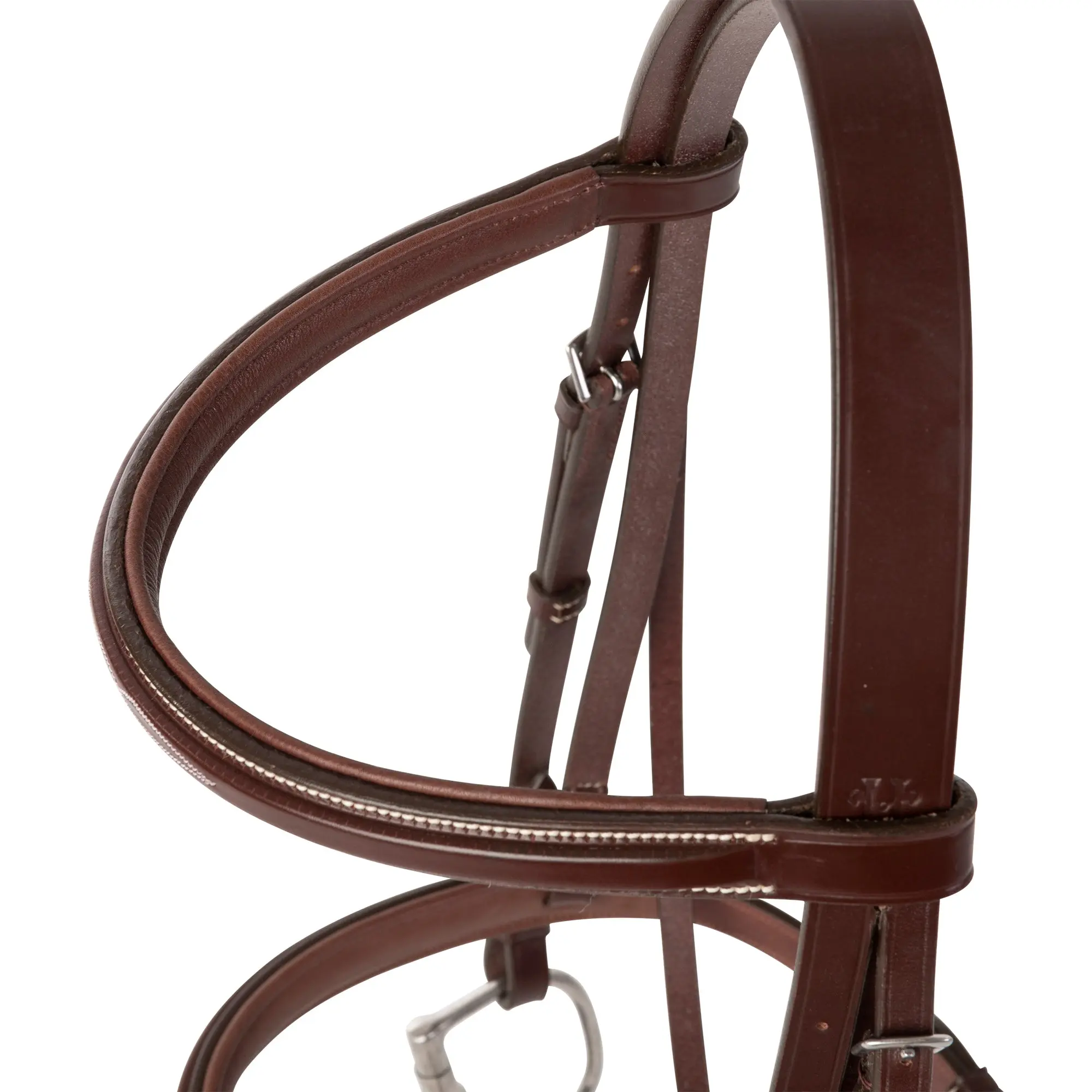 Huntley Equestrian Fancy Stitched Square Raised Padded Brow Band - Image 2