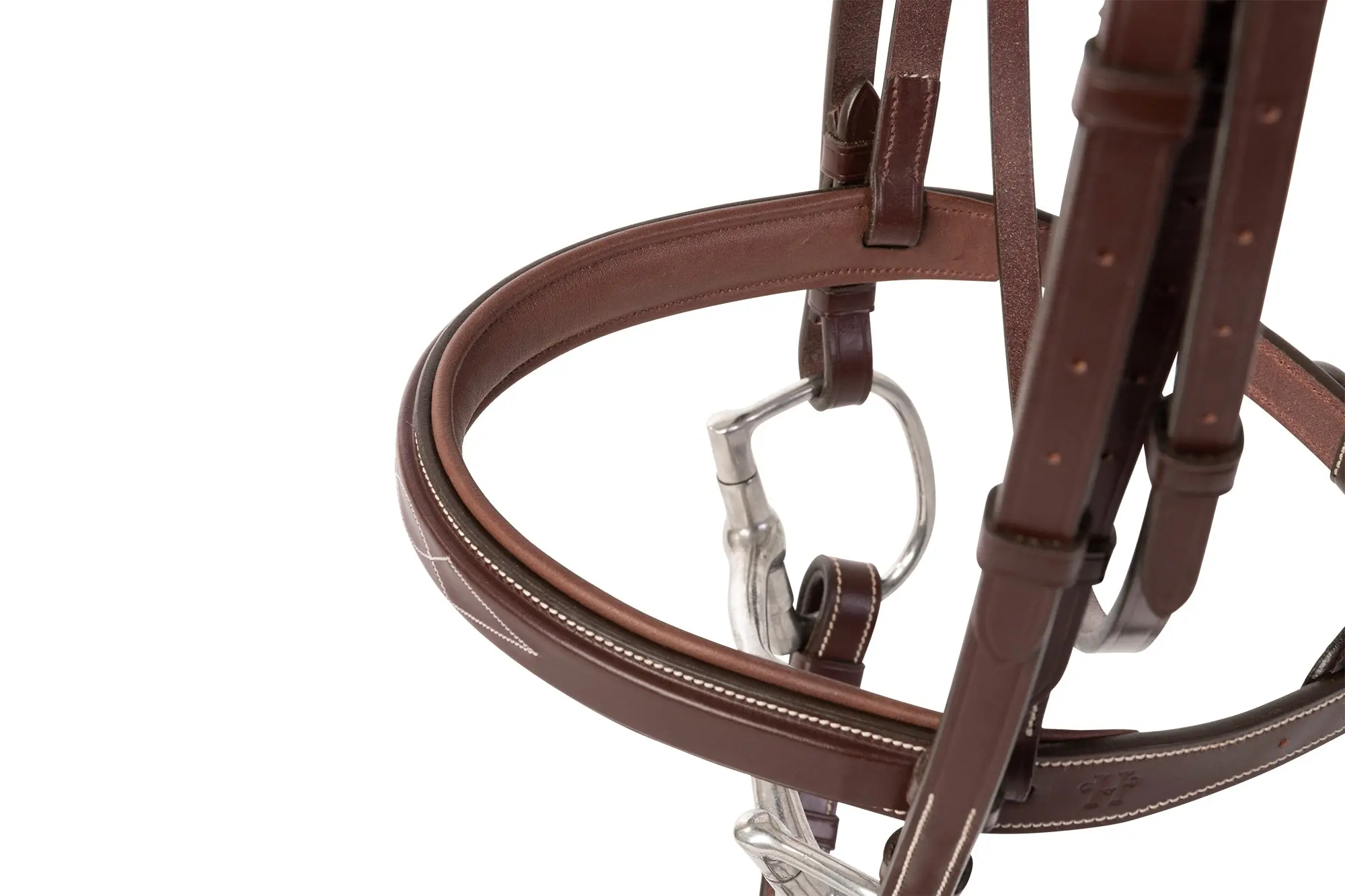 Huntley Equestrian Fancy Stitched Square Raised Padded Noseband - Image 2