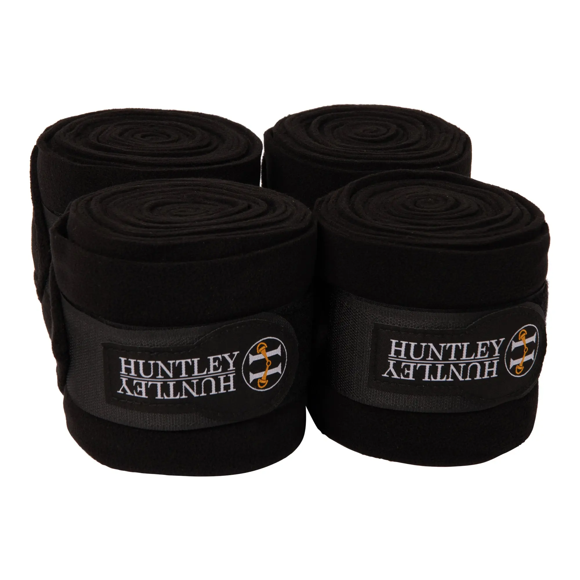 Huntley Equestrian Polo Fleece Wraps, Set of 4, Black - Image 2