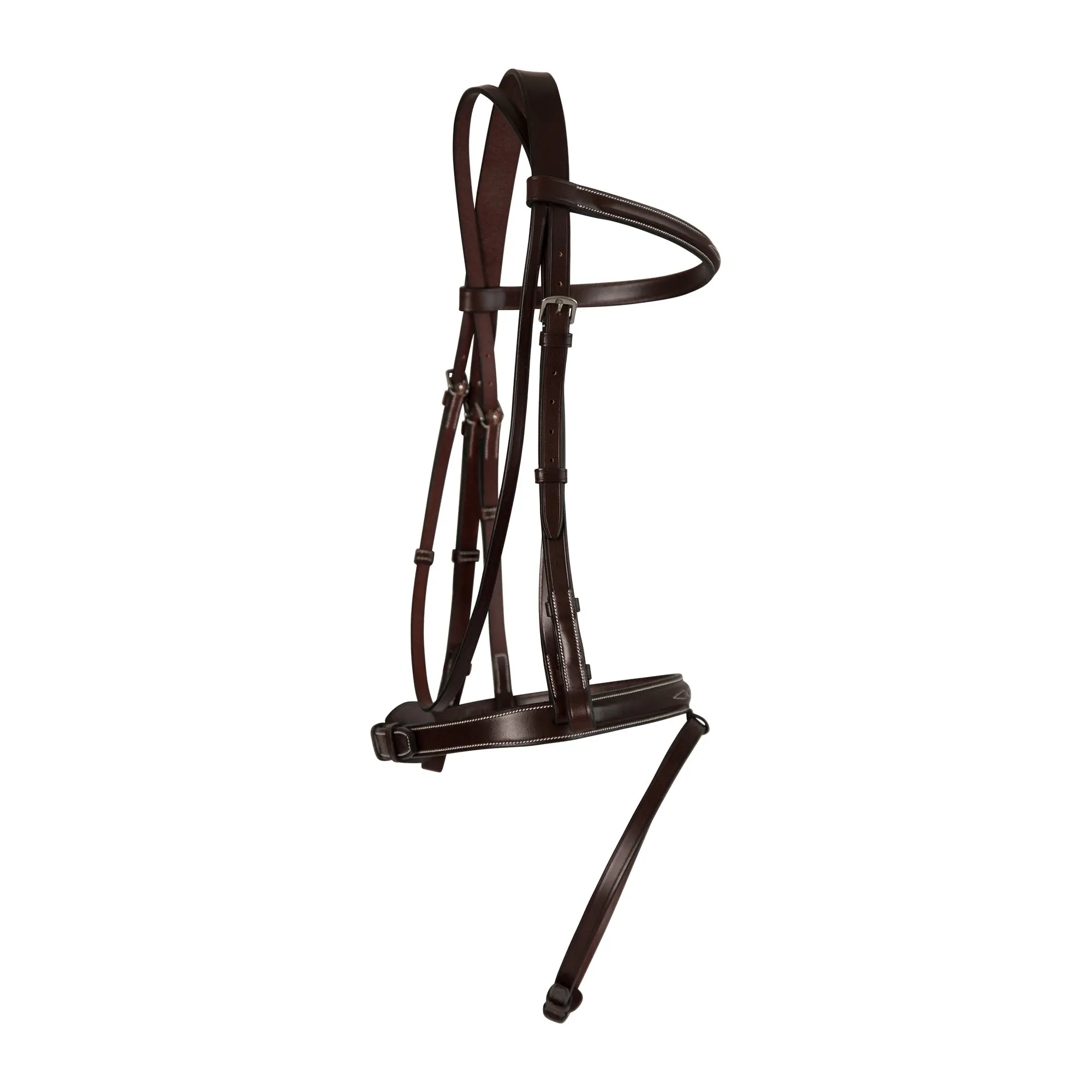 Huntley Equestrian Sedgwick Fancy Stitched Fixed Flash Noseband Bridle With Reins - Image 2
