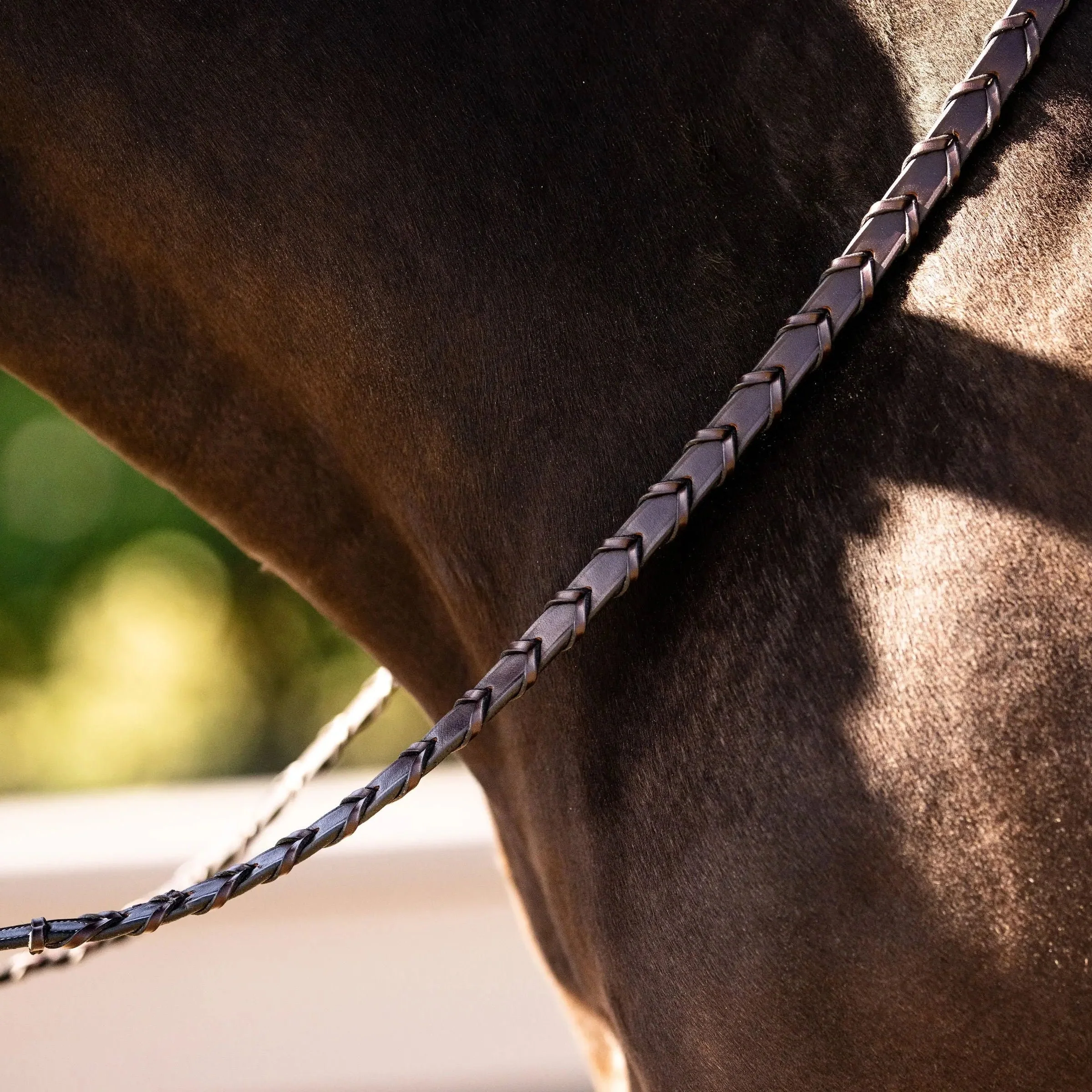 Huntley Equestrian Sedgwick Fancy Stitched Square Raised Laced Reins - Image 2