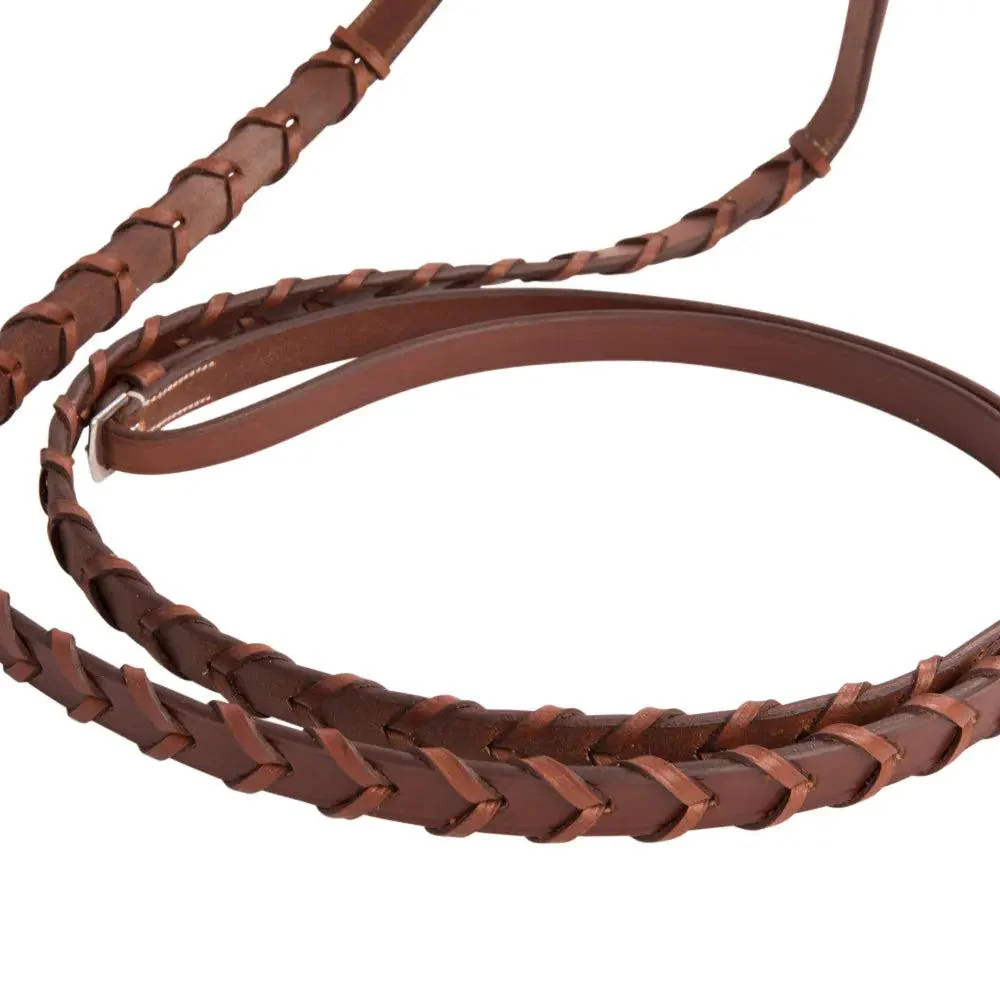 Huntley Equestrian Sedgwick Fancy Stitched Square Raised Laced Reins - Image 8